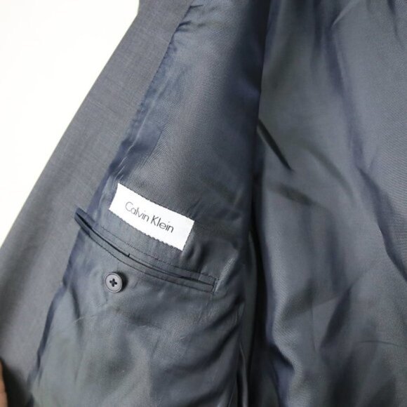 Calvin Klein Wool Blend Men's Grey Suit Blazer 46R - Picture 6 of 6
